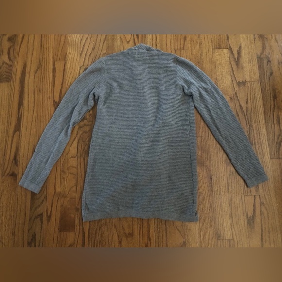 JCPenney St. John’s Bay Gray Ribbed Knit Open Front Cardigan Sweater Petite S - Picture 6 of 8